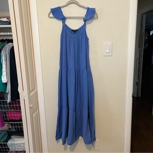 Banana Republic Tiered Maxi Tank Dress in Blue